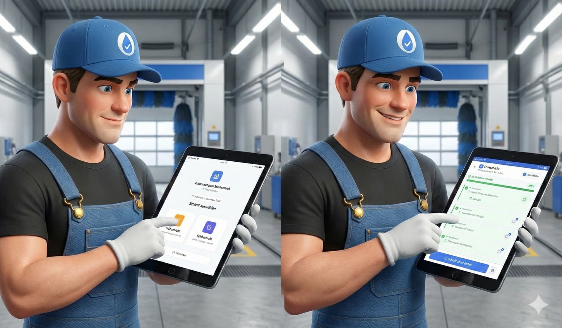 WashOps Plattform wird auf einem iPad bedient